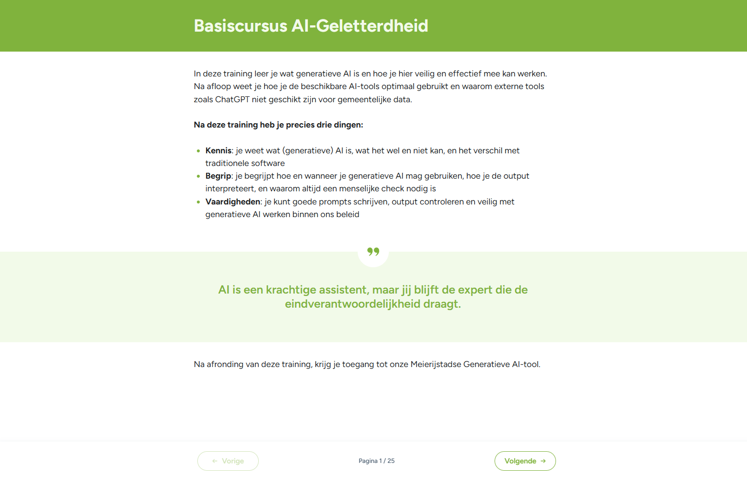 Basiscursus AI-Geletterdheid — introductie