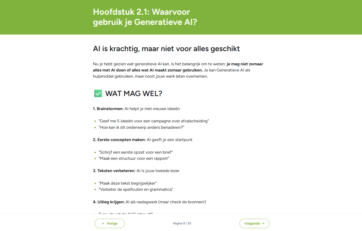 Waarvoor gebruik je Generatieve AI?